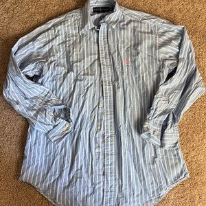 Polo by Ralph Lauren Blue and White Striped Shirt